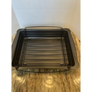 SABATIER  Classic Nonstick Carbon Steel Roasting Pan with Rack Cooking Cookware